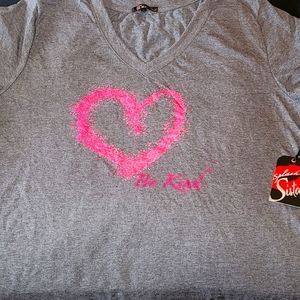 Splash Cotten Vtshirt Dark Heather Gray 2x Women